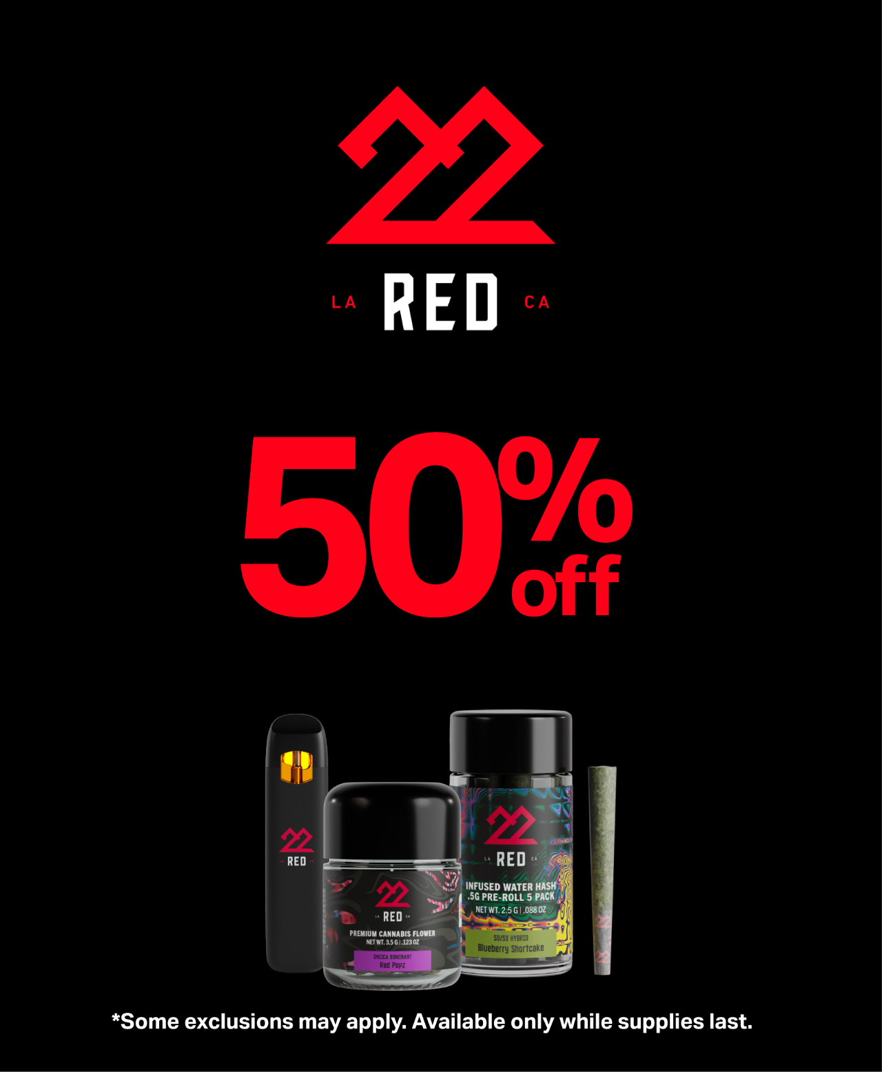 22Red 50% off