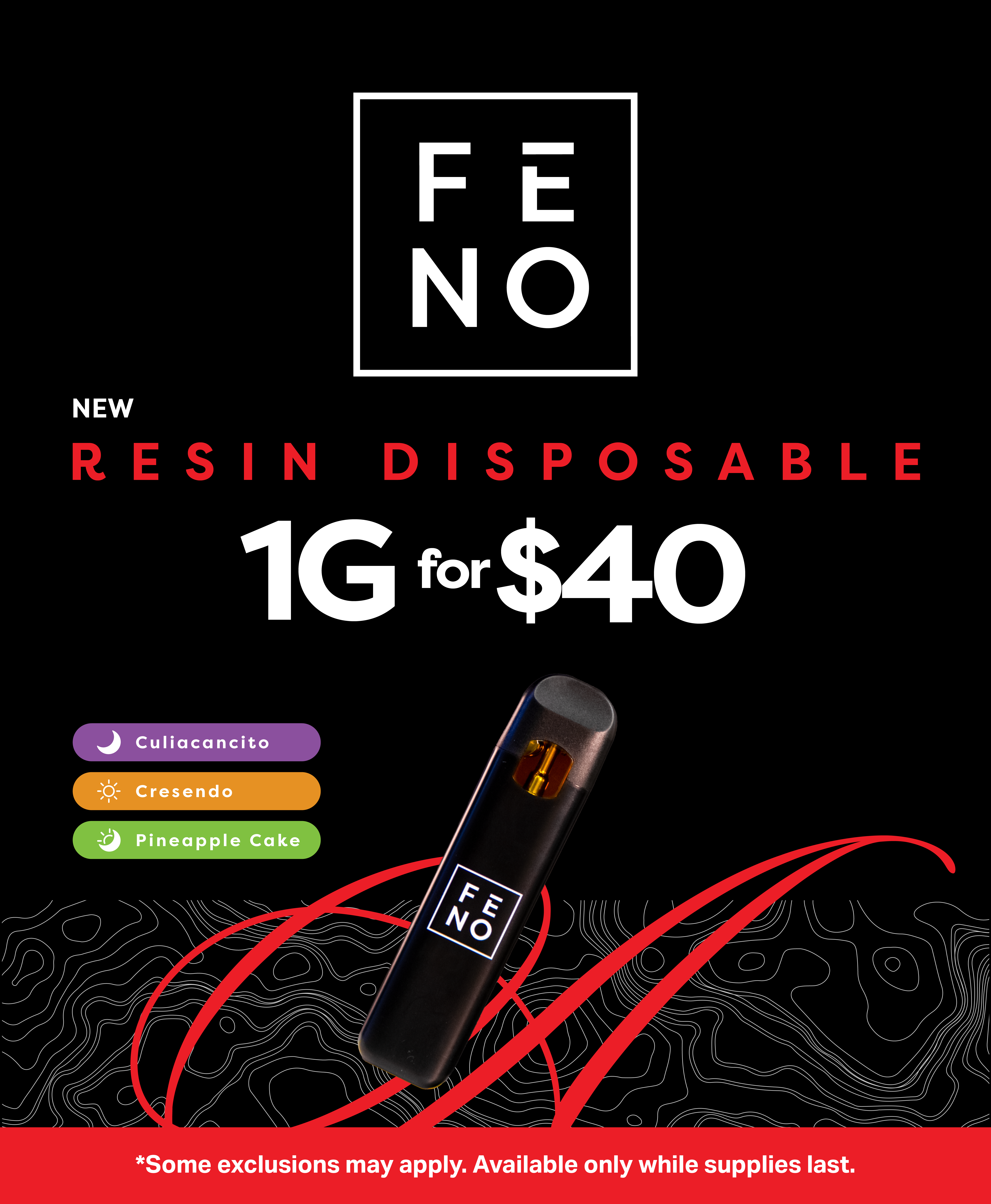 FENO New Resin Disposable. 1 gram for $40