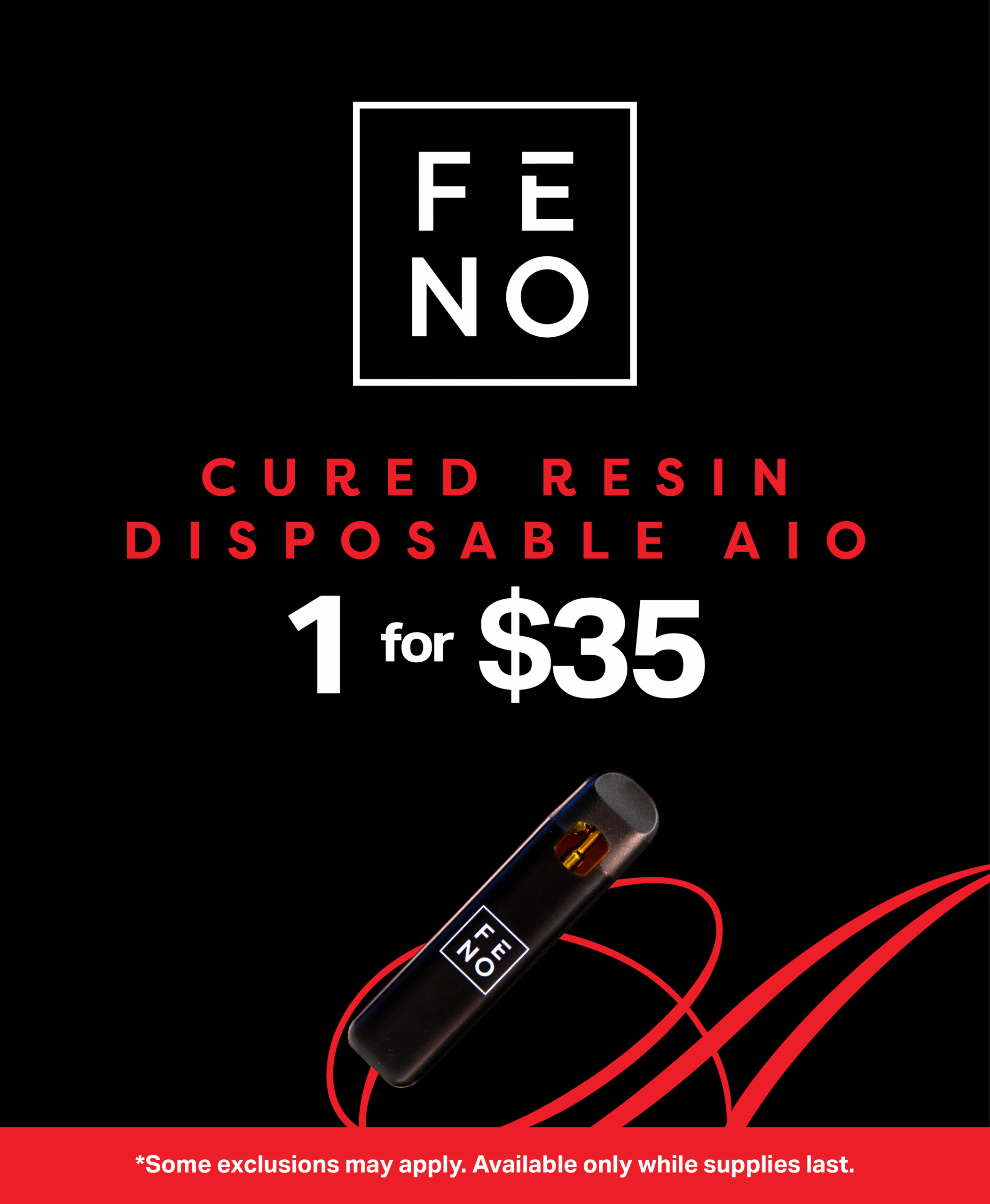 FENO Cured Resin Disposable All in One for $35