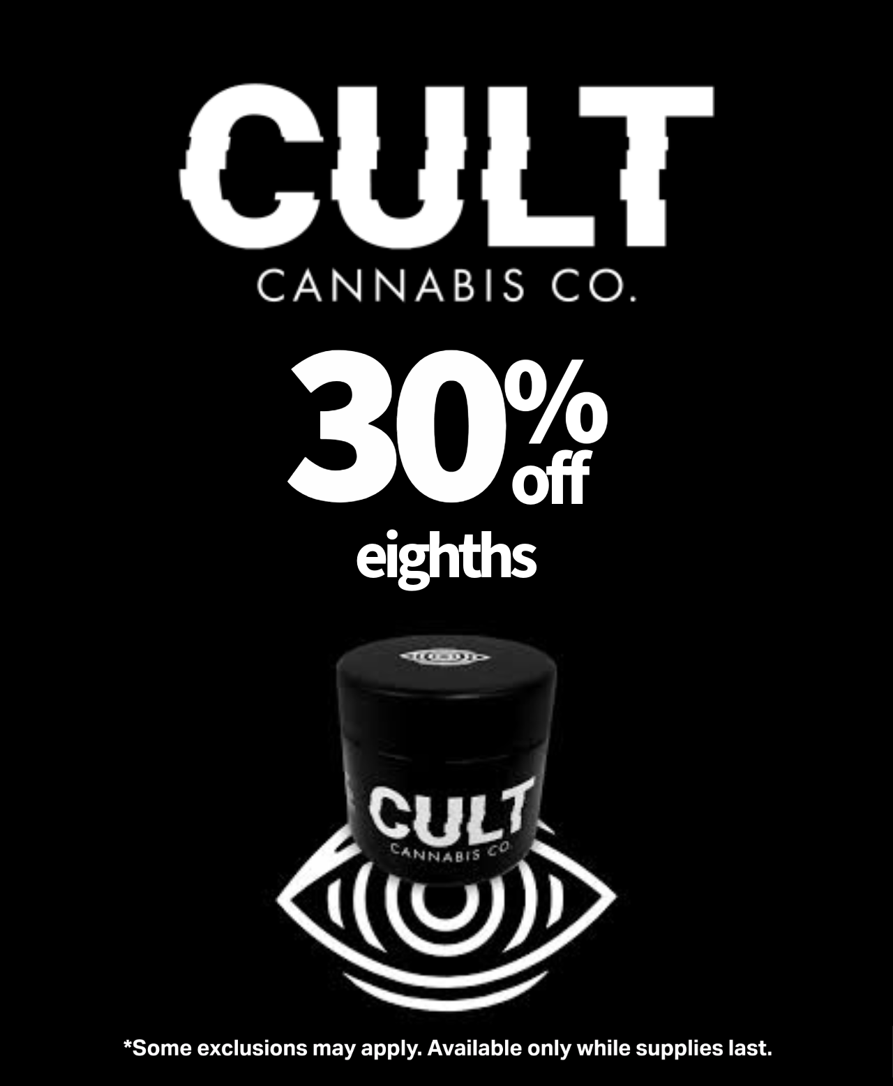 Cult Cannabis 30% off Eighths