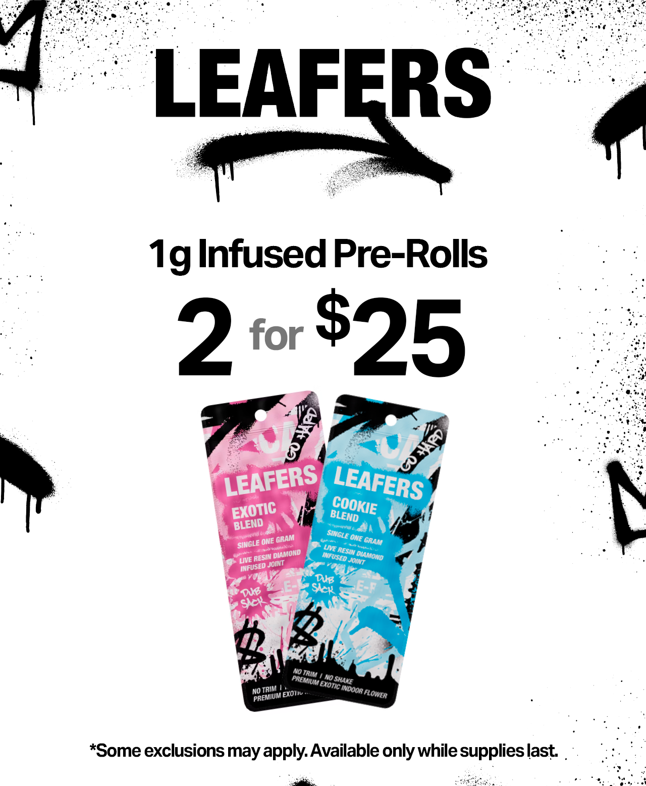 Leafers 1 gram Infused Pre-rolls 2 for $25